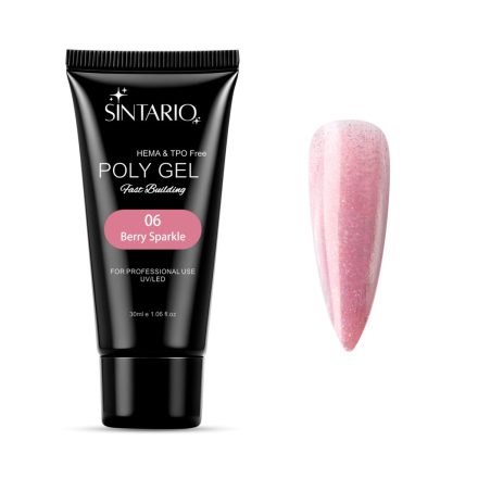 Sintario Diamond 30ML acryl gél - 06 Berry Sparkle 