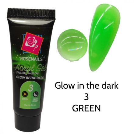 Rosenails 15g Glow in the dark - 3 green