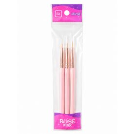 RoseNails holo ecset 3db-os díszítő PINK