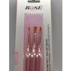 ROSENAILS HOLO ECSETSZETT- 3DB DÍSZÍTŐ ECSET PINK