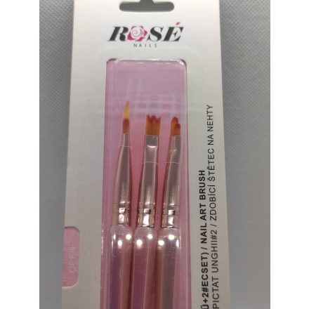 ROSENAILS HOLO ECSETSZETT- 3DB DÍSZÍTŐ ECSET PINK